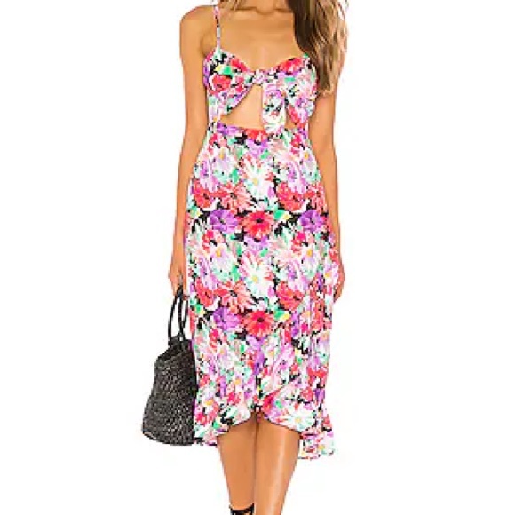 Clinton Midi Dress in Barbara Floral Floral Pink Women's Dress - Picture 4 of 5